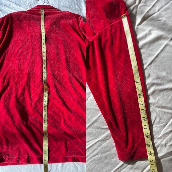 Vintage Quilted Velour Lingerie Nordstrom L Red Gold - Picture 13 of 16